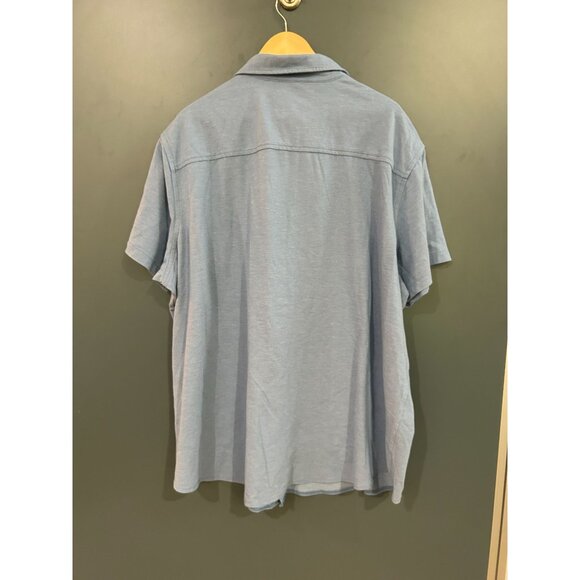 NWT Mens George Light Blue Button-Down Short Sleeve Shirt 3XL Cotton Blend - Picture 4 of 4